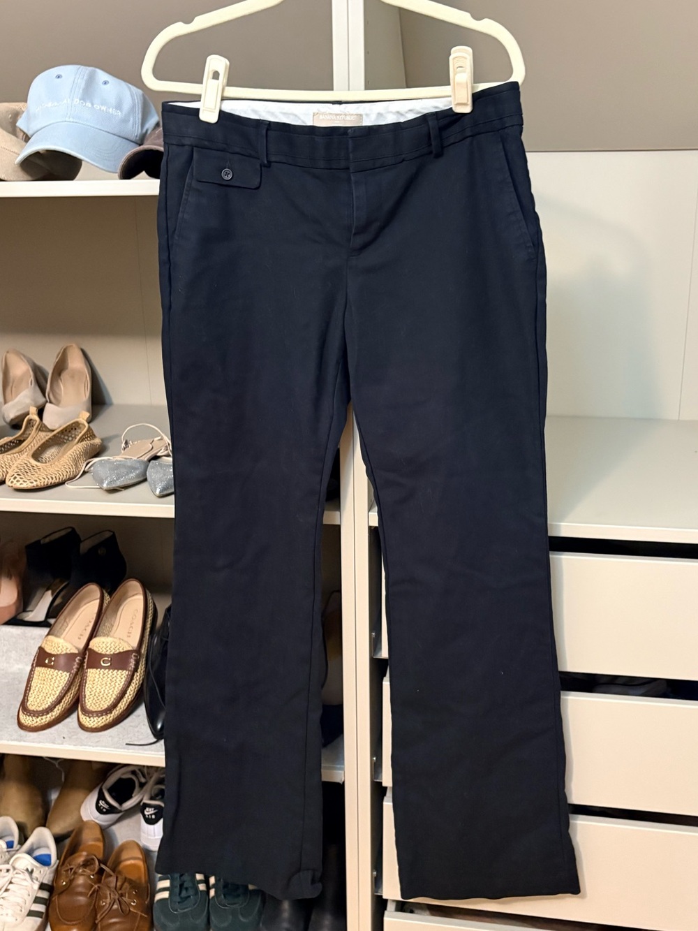 Banana Republic Black Ryan Boot Cut Pants, Size 10